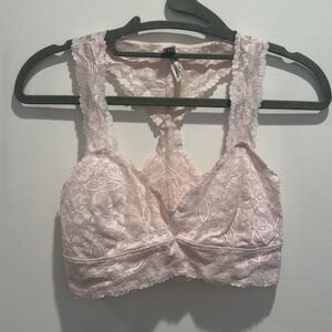 Free People Intimately Galloon Lace Bralette Pink Small
